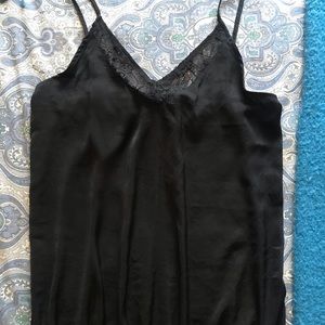 Black silky tank top